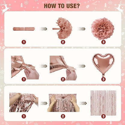 Dusty Pink Happy Birthday Party Decorations - Image 7