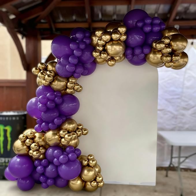 Purple and Gold Balloon Arch Garland Kit 153pcs - Image 5