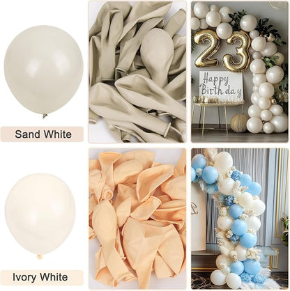 RUBFAC White Balloon Arch Different Sizes Sand White Balloons 129pcs | 18 12 10 - Image 7