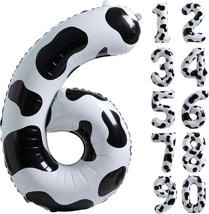 Cow Print Number 6 Balloon, Large 40 Inch Cow Number Birthday Balloons | Helium by Exquisitehighqualitypartydecorationstomeetyoureveryneed%EF%BC%81