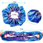 24Pcs Hair Scrunchies for Girls Shiny Metallic Scrunchies Cute Elastic Hair Bands Scrunchy Hair Ties Ponytail Holder for Girls Women Hair Accessories with a Gift Bag for Gym Dance Party Club