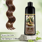 Brown Hair Color 3 in 1 Hair Dye Shampoo for Women Men Gray Hair Coverage, Natural Herbal Ingredients Semi-Permanent Hair Color Shampoo