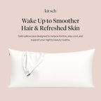 Kitsch Satin Pillowcase, Softer Than Silk Pillow Cases King, Cooling Pillow Covers, Satin Pillowcase with Zipper for Hair, Skin & Quality Sleep, Wrinkle-Free & Smooth, King Size 19"x36", Ivory