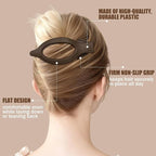 Flat Hair Clips for Women - 6 PCS French Flat Claw Clips Medium Hair Clips for Girls Large Hair Claw Clips for Thick or Thin Hair Strong Hold No Slip Hair Accessories for women (Brown)