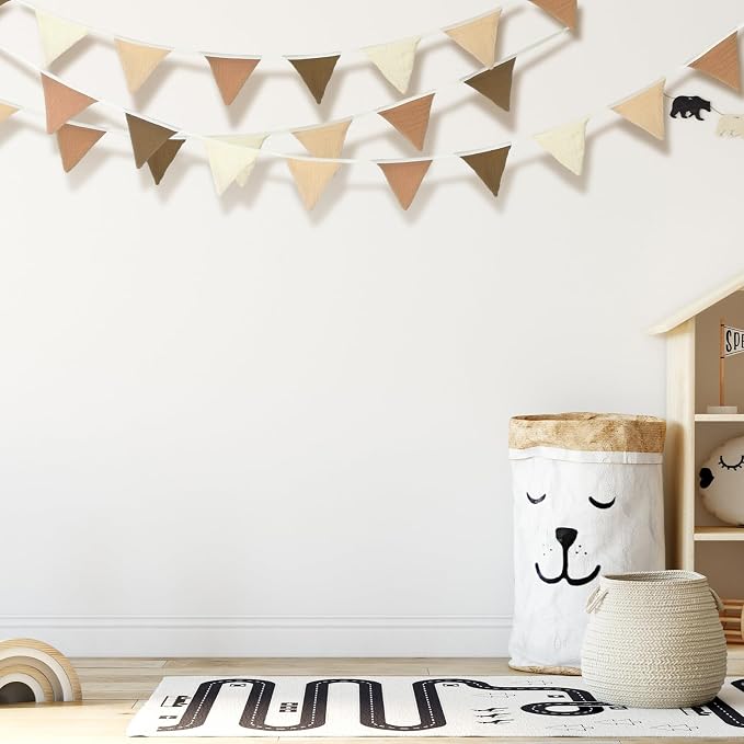 Oudain 2 Pcs Pennant Banner Flags Nursery Garland Triangle Bunting Flags - Image 6