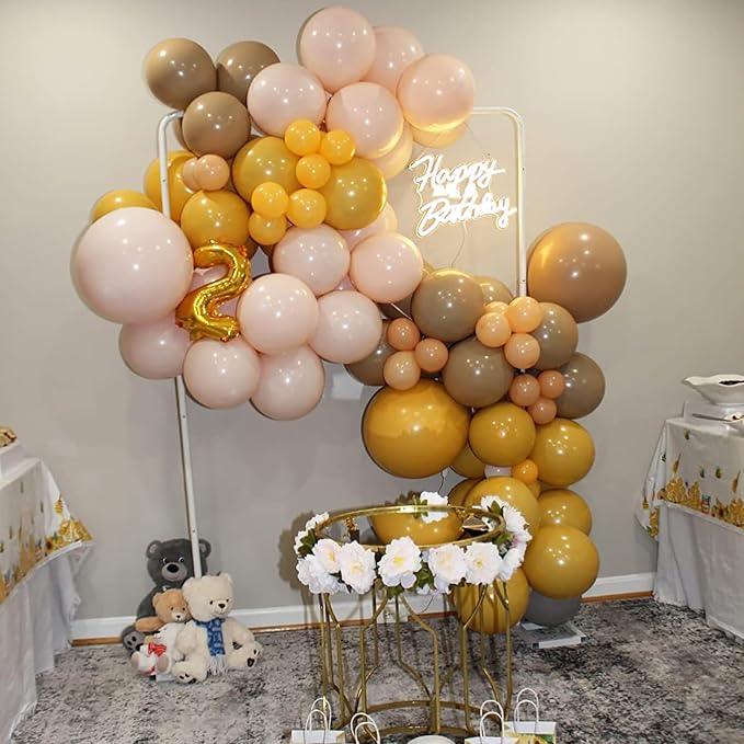 Mustard Yellow and Beige Balloon Garland Kit, Pastel Yellow Cream White Sand - Image 4