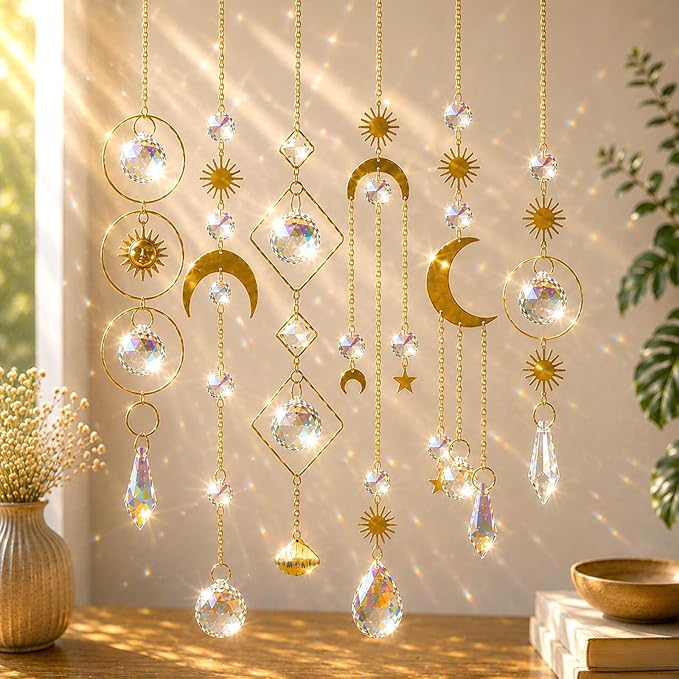 6Pieces Colorful Crystals Suncatcher Hanging Sun Catcher by ilclvizGift