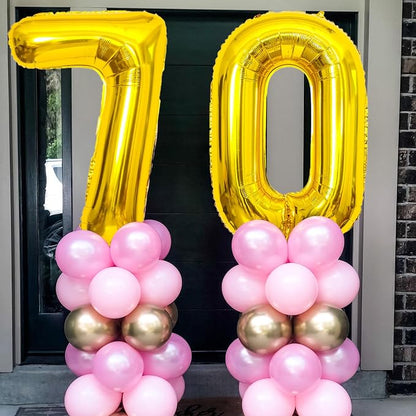 Gold Number Balloons Birthday Balloons - Image 5