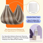 Full Shine Tape in Hair Extensions 22 Inch Color 8 Brown and 60 Blonde 50 Grams Remy Tape in Extensions Human Hair Invisible Human Hair Extensions Tape Ins 20PCS Add Length