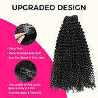 Lashey Seamless Clip in Hair Extensions Human Hair Kinky Curly 110g 7pcs PU Clip ins Natural Black 100% Real Human Hair 24 Inch