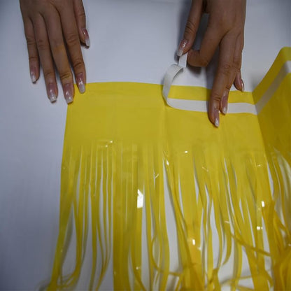 BRAVESHINE Fringe Curtain Backdrop | 2PCS | Pastel Yellow Party Decorations | - Image 4