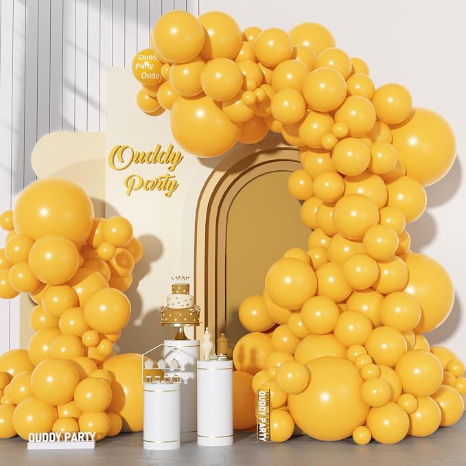 Ouddy Party 129Pcs Mustard Fall Balloons Different Sizes 18 12 10 5 Inch | 6Pcs by OuddyParty