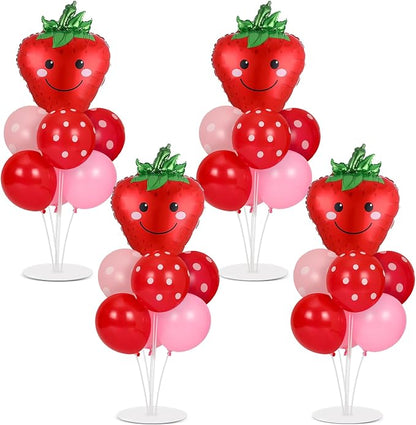 4 Sets Strawberry Party Balloon Stand Kits by Afniimyapt