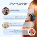 Electric Hair Steamer Cap with 2 Mode Temperature Control, Removable Washable Thermal Hair Cap for Hair Spa at Home (Red)