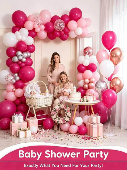 Hot Pink Balloons 125 Pcs Different Sizes 18 12 10 5 Inch Magenta Fuchsia Dark - Image 7