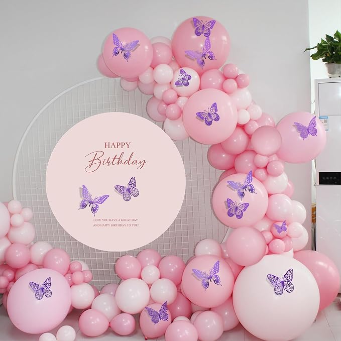 SAOROPEB 3D Butterfly Wall Decor 48 Pcs Purple Butterfly Decorations | 4 Styles - Image 2
