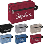 Personalized Toiletry Bag for Men, Embroidered Name Mens Toiletry Travel Bag, Waterproof Canvas Shaving Bag with Large Capacity, Custom Men Hanging Toiletries Bag for Traveling (Red)