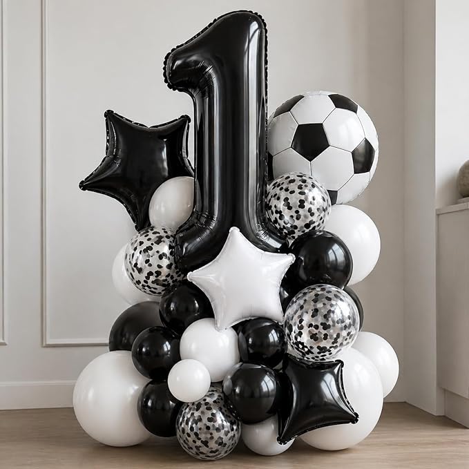 Soccer Balloons, 12Inch Black White Soccer Printed Latex Balloons, 18 Inch - Image 3
