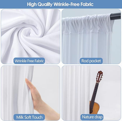 20x10ft Wrinkle Free White Backdrop Curtain - Image 5