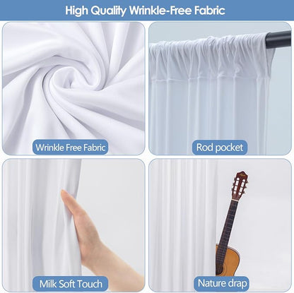 40x10ft Wrinkle Free White Backdrop Curtain - Image 4