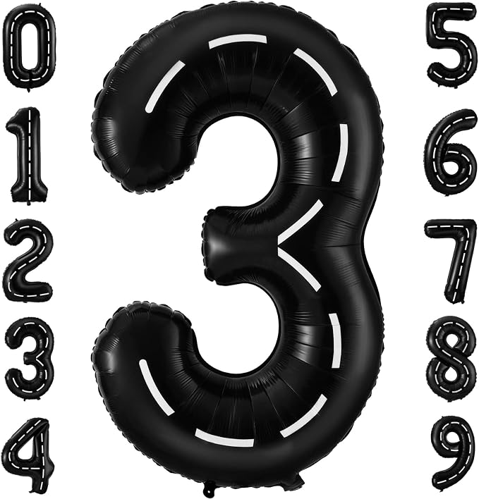 Race Car Number 3 Balloons, 40 Inch by BBPOOL
