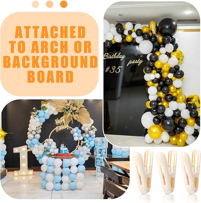 LemonRoad 20 Pack Balloon Arch Clips Plastic Spring Clamps 2.4 Inch Heavy Duty - Image 6