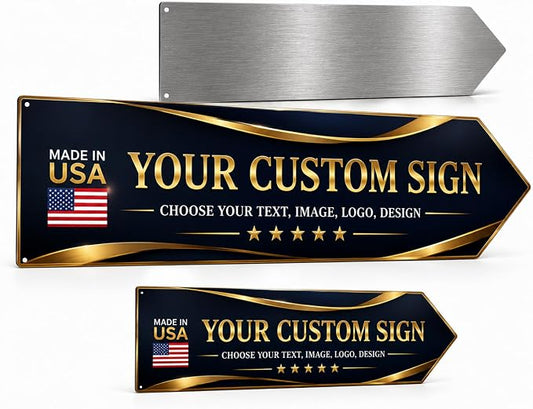 Custom sign outdoor LEFT arrow sign by BCB | direction signs Printed in USA | by BCB