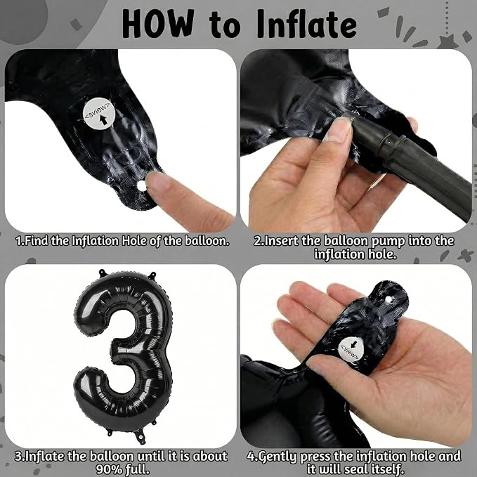 Black Number 13 Balloon 40 Inch, Foil Numeral - Image 5