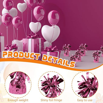 2 Pcs Balloon Weights Pink Metallic Anchor Balloon Holder - Image 3