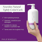 PHILIP KINGSLEY Moisture Extreme Enriching Shampoo for Curly Dry Damaged Hair Curls Anti-Frizz Hydrating Intense Hydration Gentle Cleansing Shampoo Detangles Conditions Tames, 33.8 oz