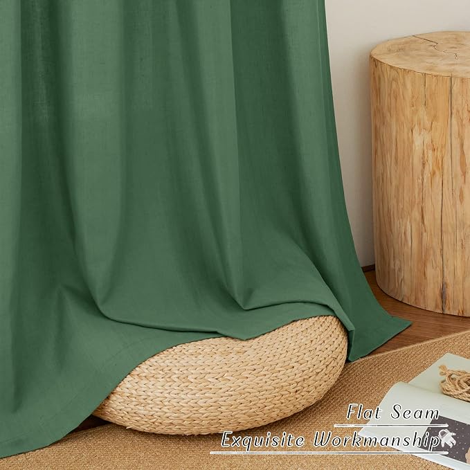NICETOWN Rustic Linen 102 inch Long Curtains - Image 4