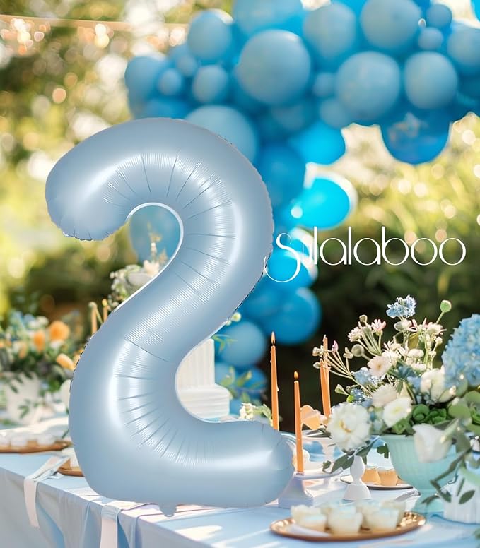40 Inch Light Blue Number 2 Balloon 0-9 Big Helium Balloons | Large Giant - Image 7