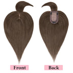 SEGO 100% Real Human Hair Toppers, with Air Bangs, Silk Base 150% Density, Clip in Topper, 2.7肺5.1・ HairPieces for Women, with Thinning/Hair Loss Cover Gray