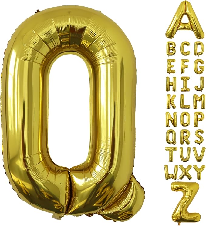 Letter Balloons Gold Party Balloon by United-UnicornsParty
