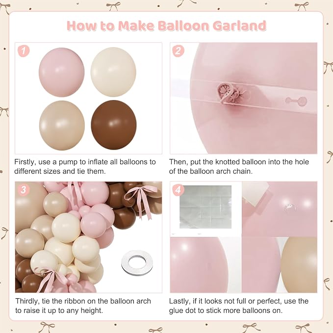 Cowgirl Balloon Arch Kit, Western Birthday Party Decor | 141Pcs Pink Brown - Image 4