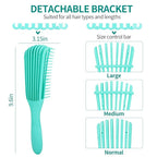 hair Brush Set for Afro America/African Hair, Textured 3a to 4c -Detangler Brush,9 row hair brush,Wide Tooth Comb,Rat Tail Comb (Green)