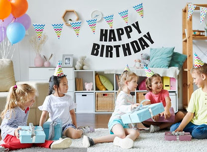 Black Happy Birthday Banner for Birthday Party Decorations Supplies - Image 6