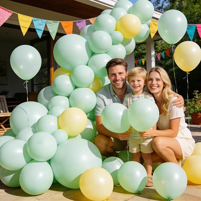 110pcs Pastel Green Balloon 12 Inch, Pastel Green Latex Balloons - Image 5