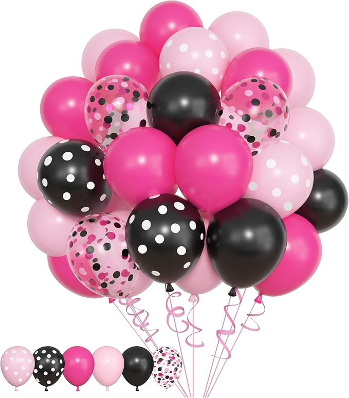 Amandir 153pcs Pink Black Balloon Garland Arch Kit Different Sizes | 18 12 10 5 - Image 3