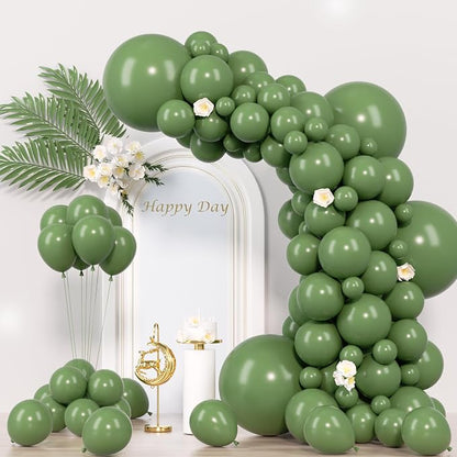 Voircoloria 130pcs Sage Green Balloons Garland Arch Kit, 18 12 10 5 Inch | by Voircoloria
