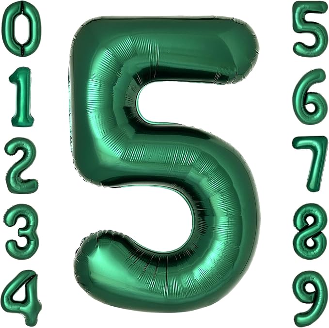 Dark Green Number 5 Balloons Large Emerald Green Number Balloons 40 Inch Jungle by cocodino