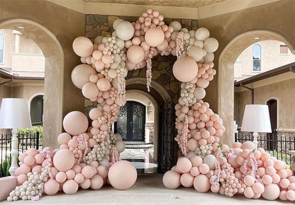 Pastel Orange Double Stuffed Balloons Different Size 115Pcs 5/10/12/18" Peach - Image 7