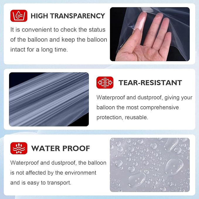 4 Pack Balloon Bags for Transport 98 x 59 In, Reusable Extra Large Clear - Image 4