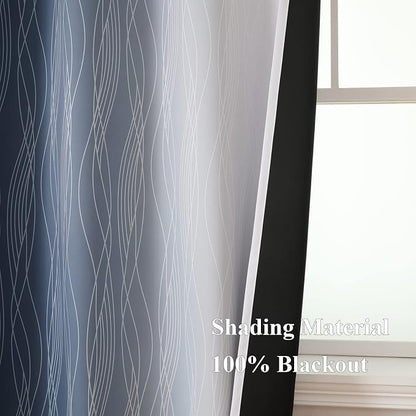 Estelar Textiler Full Room Darkening Greyish White and Navy Blue Blackout - Image 5