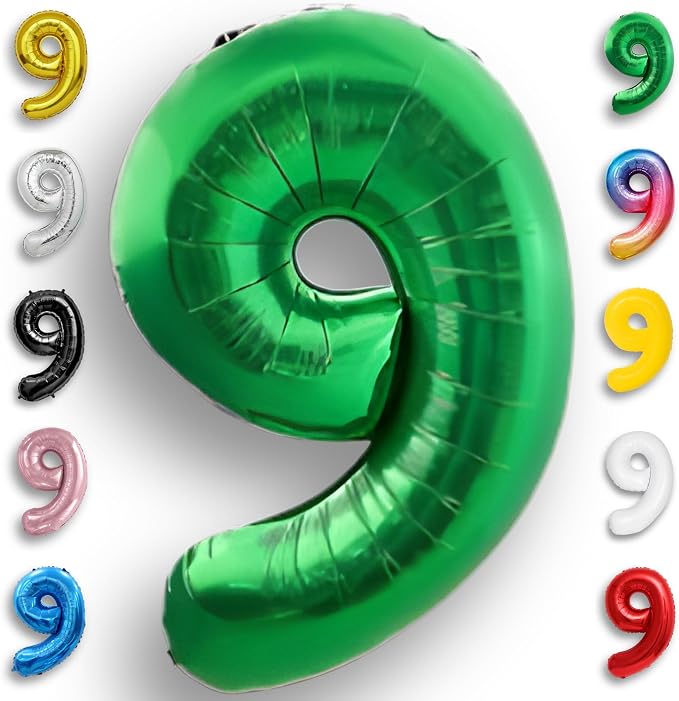 Green Number Balloon 9 Mylar Foil Balloons 32 inch by Unknown
