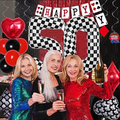 TONIFUL 40 Inch Large Checkered Number 5 Balloon 5th Birthday Decorations | 5th - Image 4