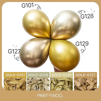 PartyWoo Metallic Gold Balloons 50pcs Chrome Gold Color 12 Inch | Balloons - Image 4