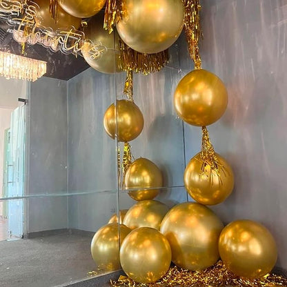 PartyWoo Metallic Gold Balloons 4pcs Chrome Gold Color 36 Inch | Balloons - Image 5