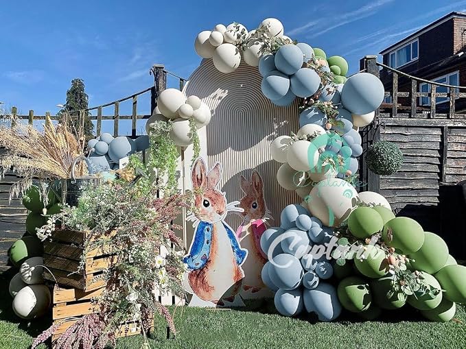 Dusty Blue Balloons Double Stuffed Blue Balloon Garland Arch Kit Different - Image 5
