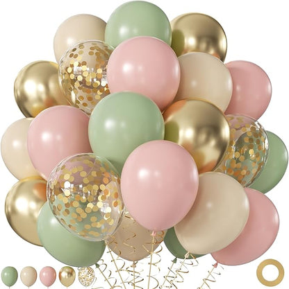 Sage Green Balloons for Boho Baby Shower Fairy Birthday Party Decorations | by JOYFLOAT